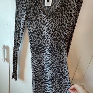 Cheetah Print Knit Midi Long Sleeve dress SMALL- BCBGMaxAzria
